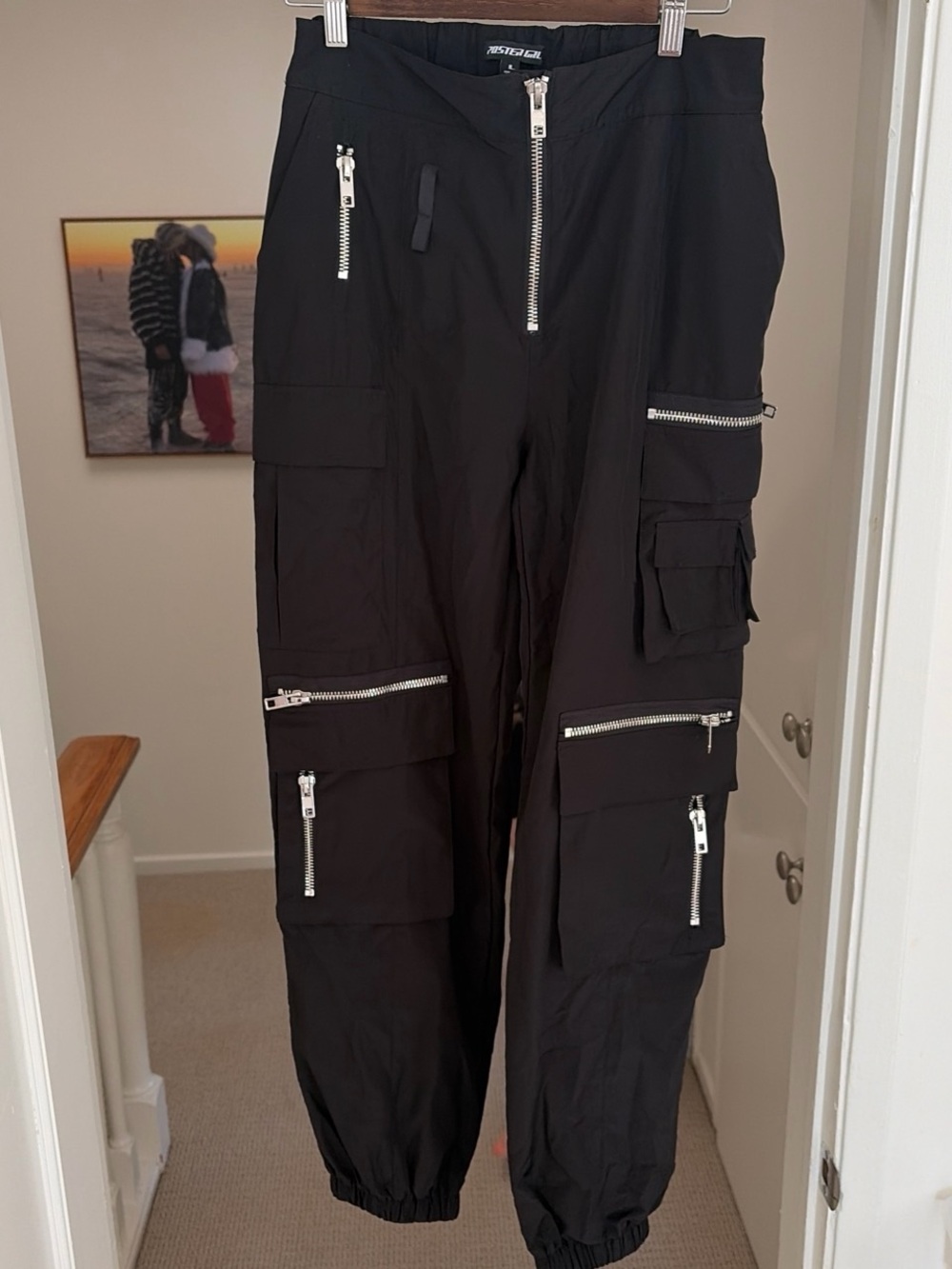 POSTER GIRL Black Cargo Pants with Silver Zippers - Picture 2 of 5
